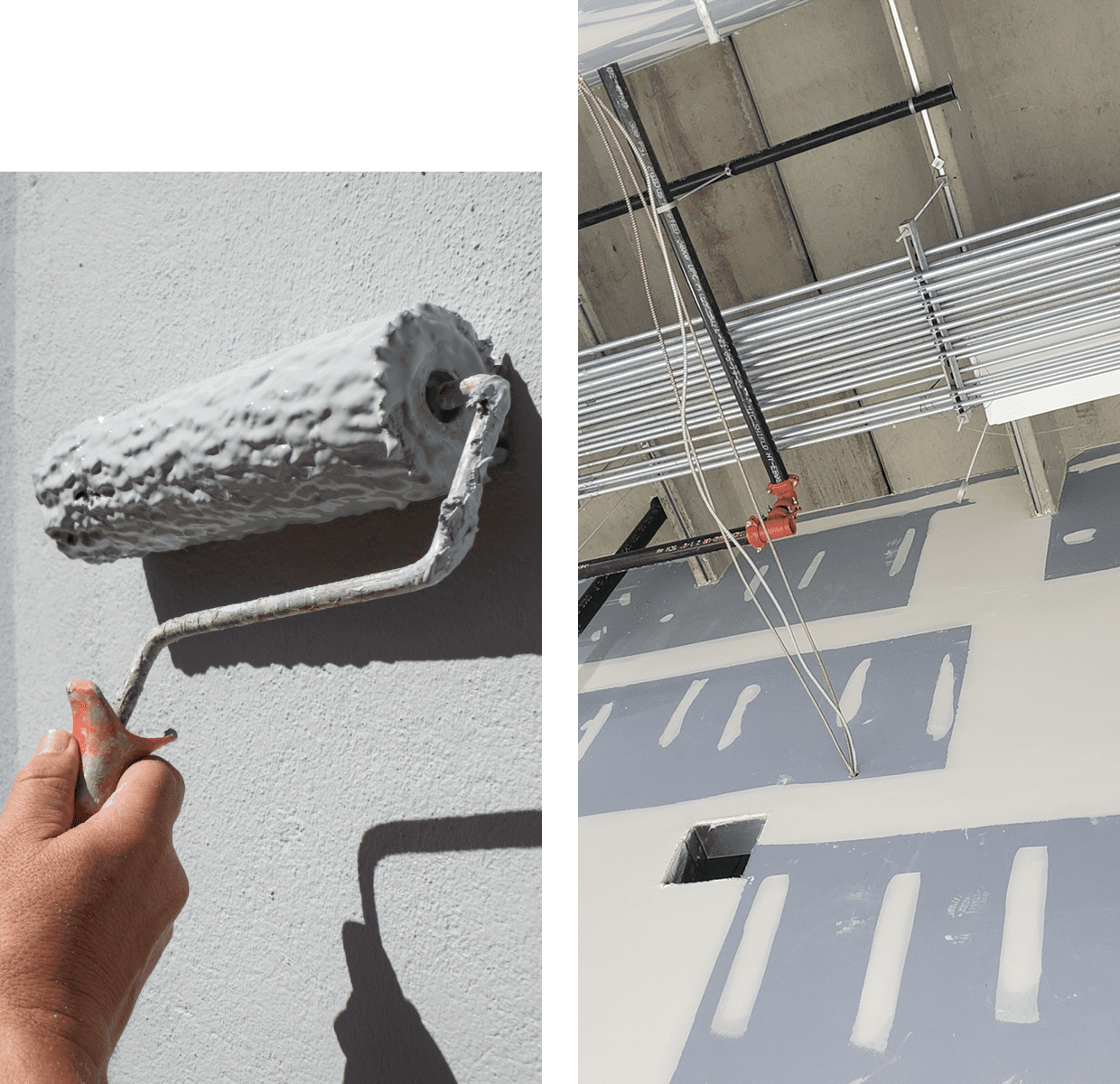 Hand painting with paint roller