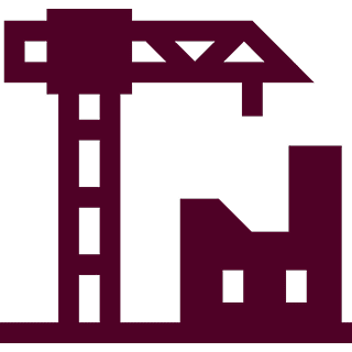 Industrial building silhouette