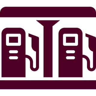 Gas station icon in dark purple