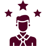 Person icon with three stars