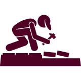 Construction symbol with worker silhouette