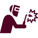 Welder icon with protective gear